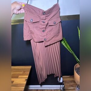 Asymmetrical Brown Skirt